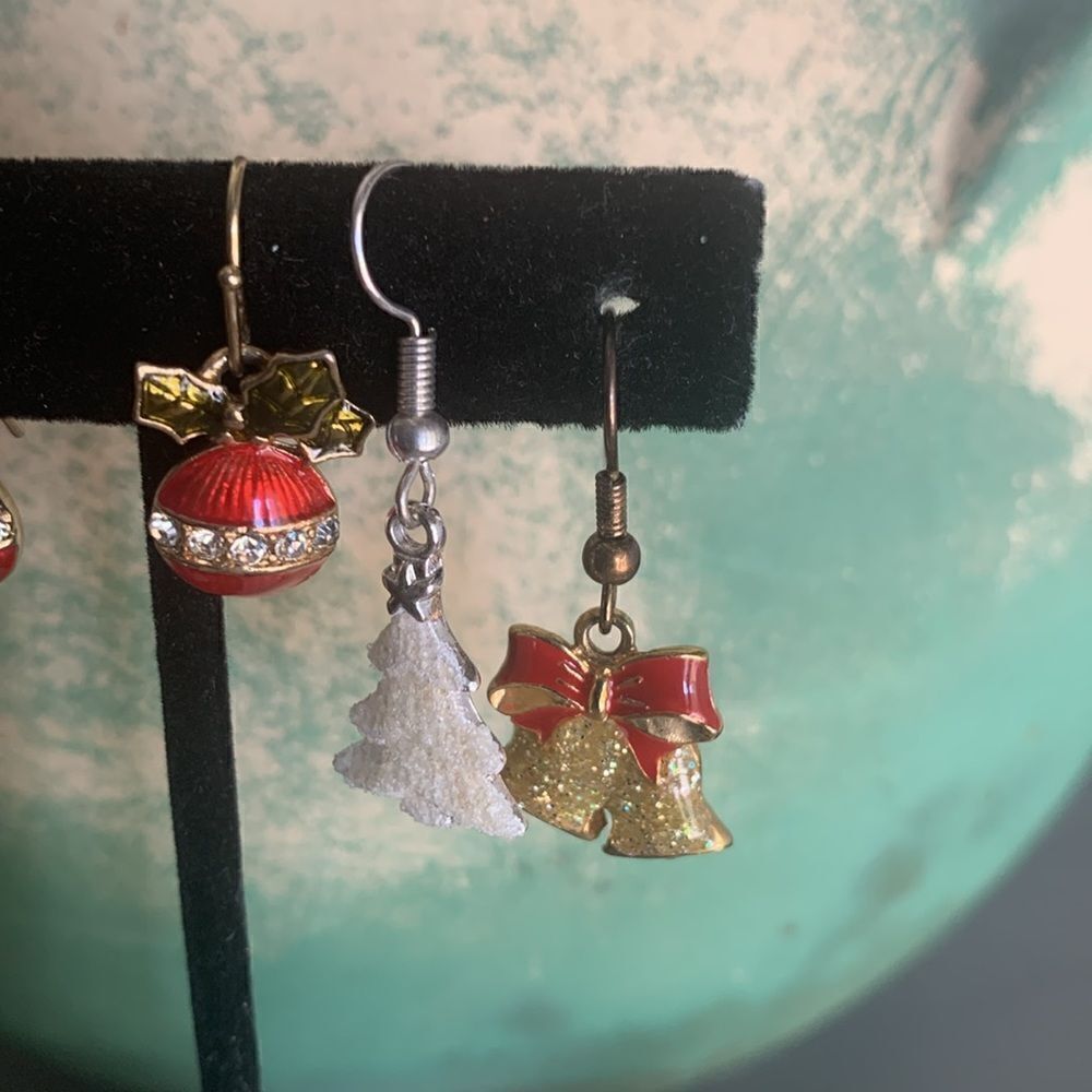 AVON Vintage All Things Christmassy - 3 PAIRS of Colorful Earrings, Marked